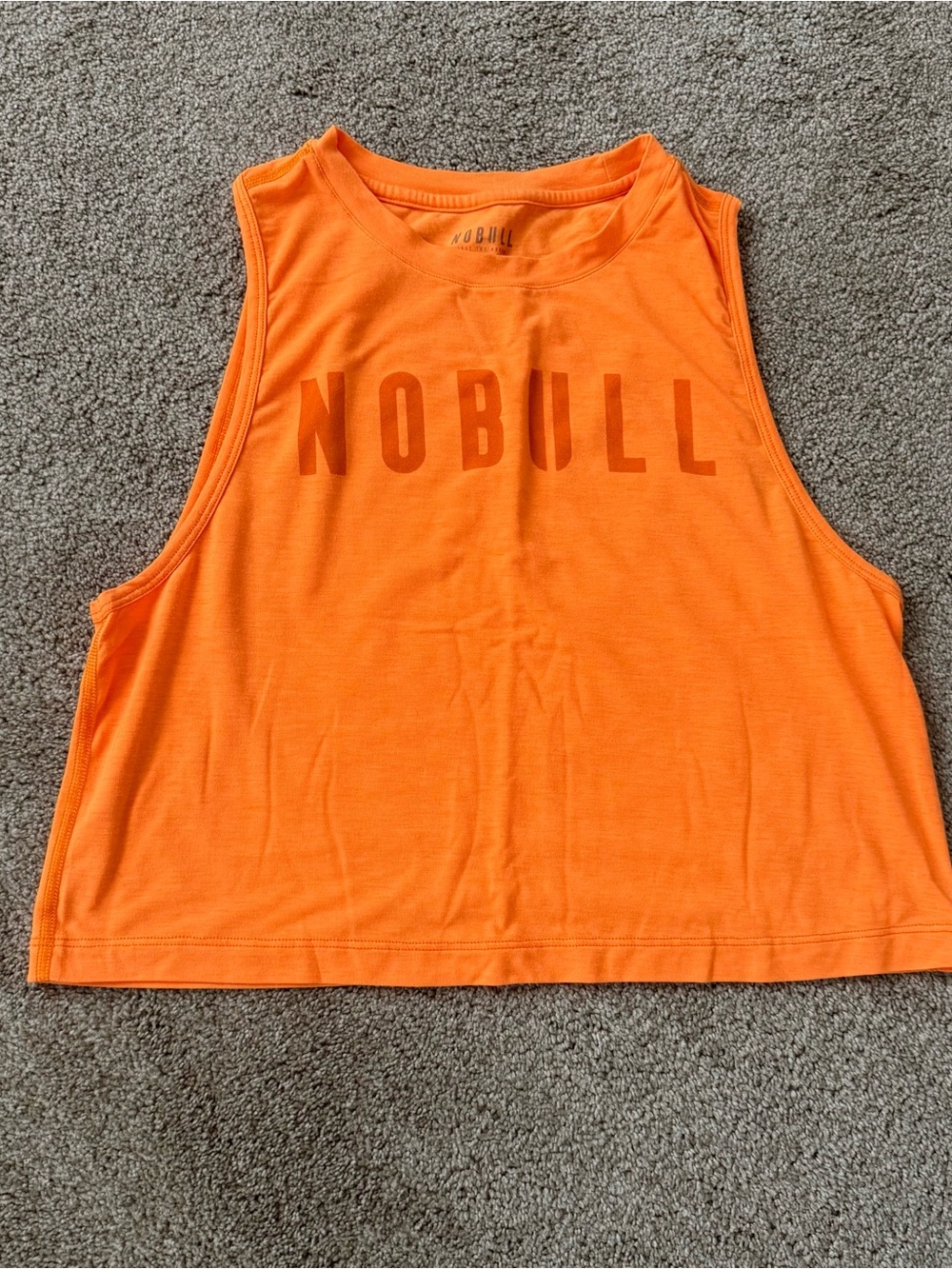 NOBULL Bright Orange Women's Crop Tank with Logo